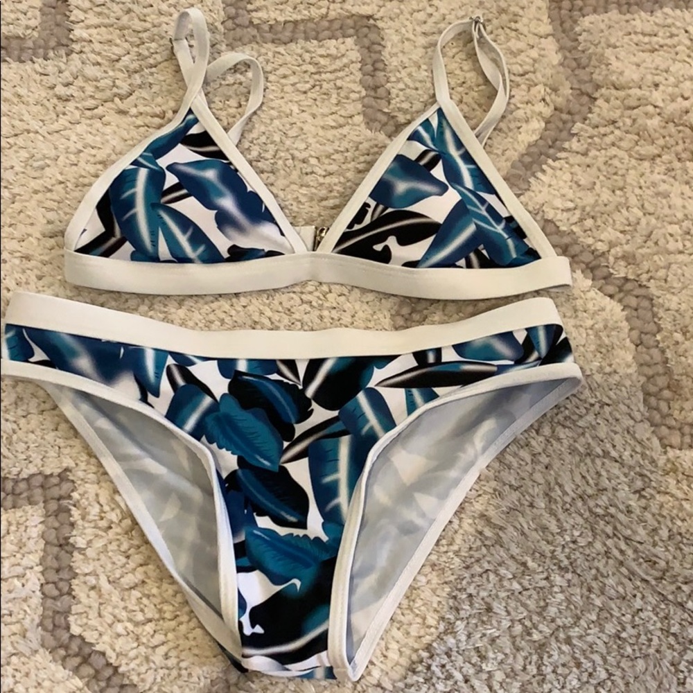 Floral and white perfect condition bathing suit